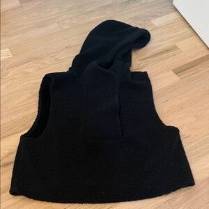Anthropologie Black Hooded Vest